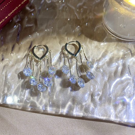 Aretes de Lujo Minimalista con Borlas en Tono Durazno - Image 11
