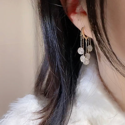 Aretes de Lujo Minimalista con Borlas en Tono Durazno - Image 13