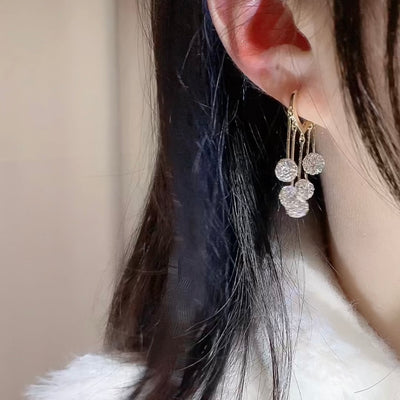 Aretes de Lujo Minimalista con Borlas en Tono Durazno - Image 15