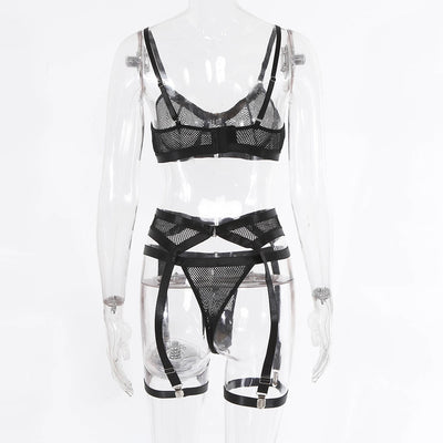 Conjunto Lencería Transparente con Detalles Metalizados - Image 13