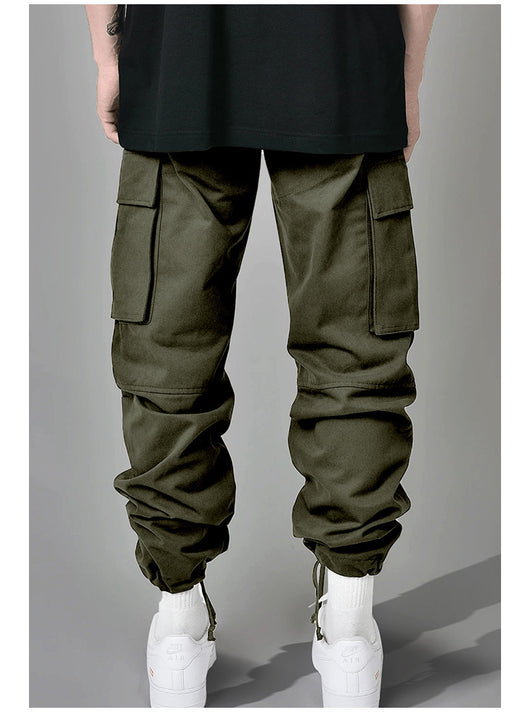 Pantalón Cargo Holgado con Cordón y Múltiples Bolsillos para Hombre - Image 9