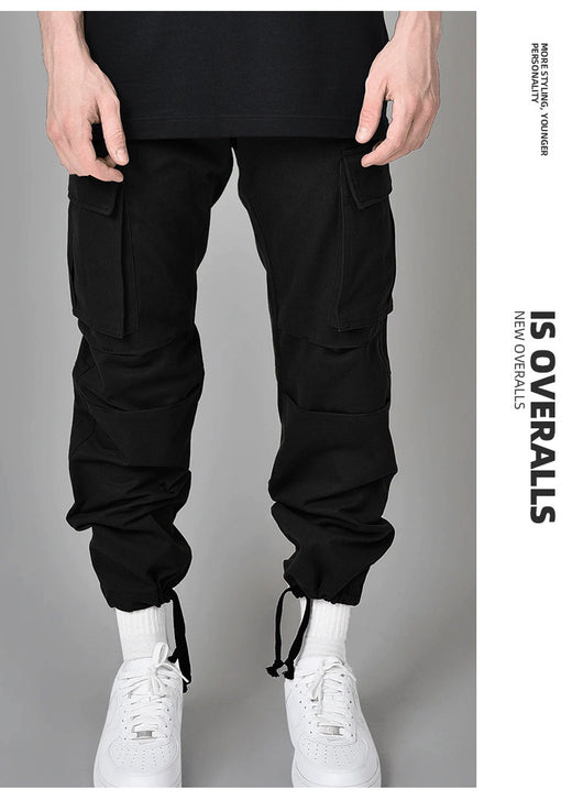 Pantalón Cargo Holgado con Cordón y Múltiples Bolsillos para Hombre - Image 11