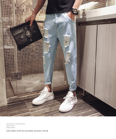 Pantalones Rotos Estilo Beggar para Primavera y Otoño - Image 12