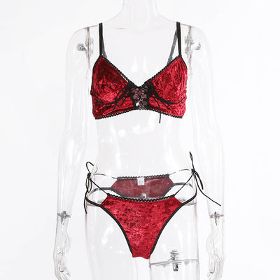 Conjunto de Lencería Elegante en Gamuza Francesa para Nochebuena - Image 12