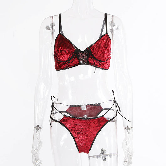 Conjunto de Lencería Elegante en Gamuza Francesa para Nochebuena - Image 12