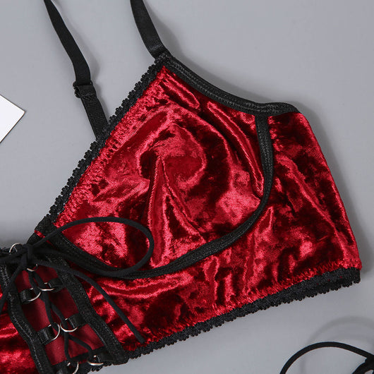 Conjunto de Lencería Elegante en Gamuza Francesa para Nochebuena - Image 16