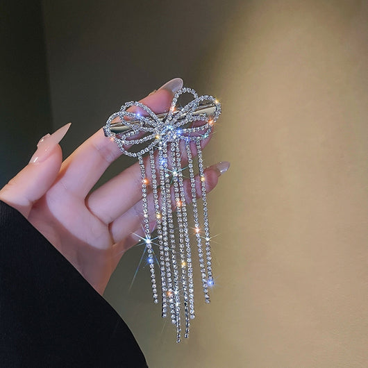 Pinza para Pelo con Moño y Flecos de Brillantes - Image 8