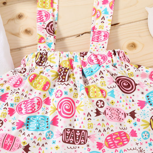 Falda Infantil con Estampado de Conejo y Mangas Volantes - Image 9