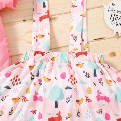 Falda Infantil con Estampado de Conejo y Mangas Volantes - Image 10