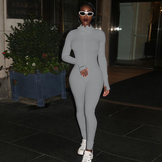 Jumpsuit Deportivo Cuello Alto con Bordado y Ajuste Ceñido para Mujer - Image 18