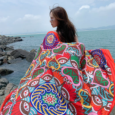 Pañoleta Étnica Oversized para Protección Solar y Estilo - Image 24