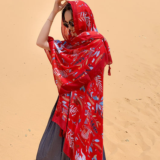 Pañoleta Étnica Oversized para Protección Solar y Estilo - Image 26