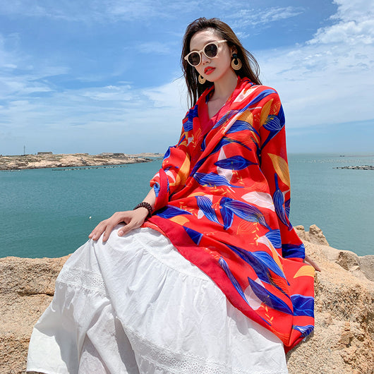 Pañoleta Étnica Oversized para Protección Solar y Estilo - Image 34