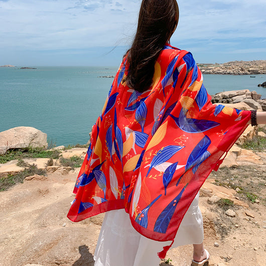 Pañoleta Étnica Oversized para Protección Solar y Estilo - Image 36