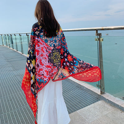 Pañoleta Étnica Oversized para Protección Solar y Estilo - Image 45