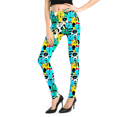 Leggings Estampado Graffiti Cartoon Abstracto Europeo y Americano para Mujer - Image 22