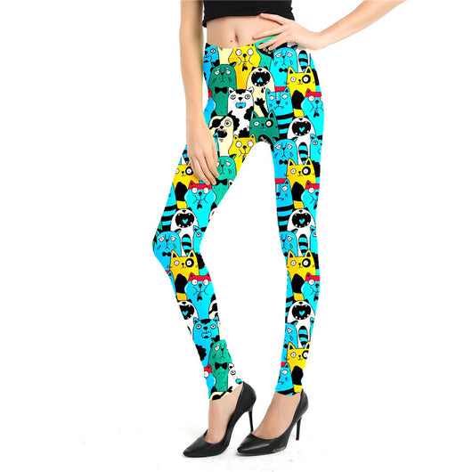 Leggings Estampado Graffiti Cartoon Abstracto Europeo y Americano para Mujer - Image 22