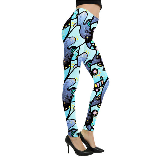 Leggings Estampado Graffiti Cartoon Abstracto Europeo y Americano para Mujer - Image 33