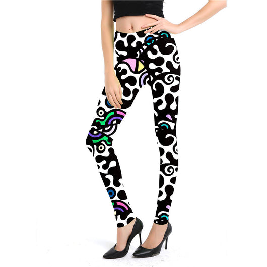 Leggings Estampado Graffiti Cartoon Abstracto Europeo y Americano para Mujer - Image 34