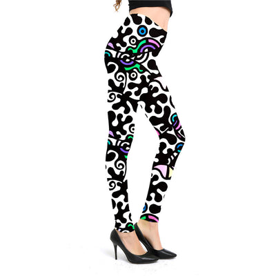 Leggings Estampado Graffiti Cartoon Abstracto Europeo y Americano para Mujer - Image 36