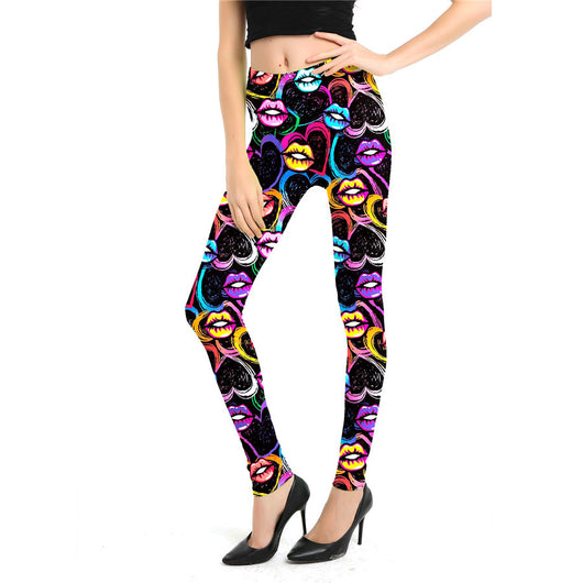 Leggings Estampado Graffiti Cartoon Abstracto Europeo y Americano para Mujer - Image 37
