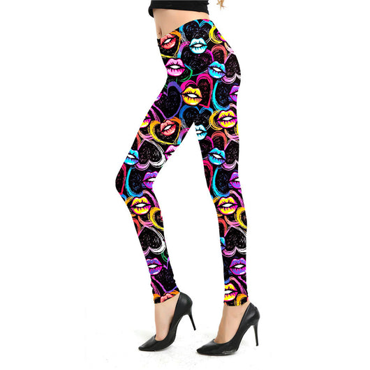 Leggings Estampado Graffiti Cartoon Abstracto Europeo y Americano para Mujer - Image 38