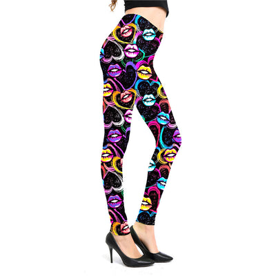 Leggings Estampado Graffiti Cartoon Abstracto Europeo y Americano para Mujer - Image 39