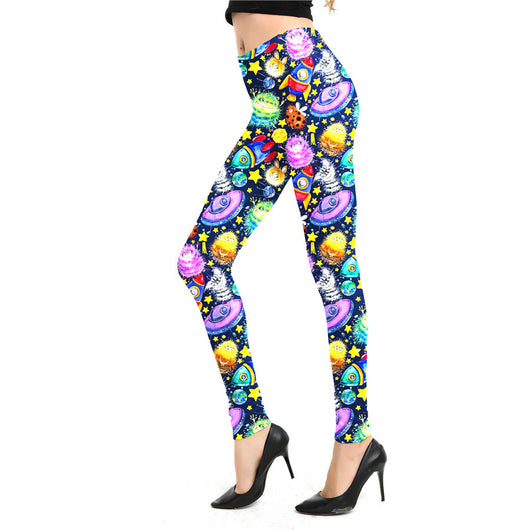 Leggings Estampado Graffiti Cartoon Abstracto Europeo y Americano para Mujer - Image 41