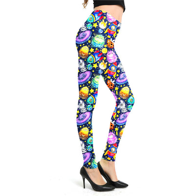 Leggings Estampado Graffiti Cartoon Abstracto Europeo y Americano para Mujer - Image 42