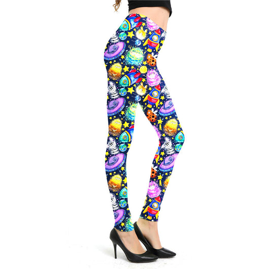 Leggings Estampado Graffiti Cartoon Abstracto Europeo y Americano para Mujer - Image 42