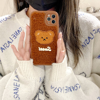 Funda de Celular Oso Peluche 3D Bordado Adorable - Image 7