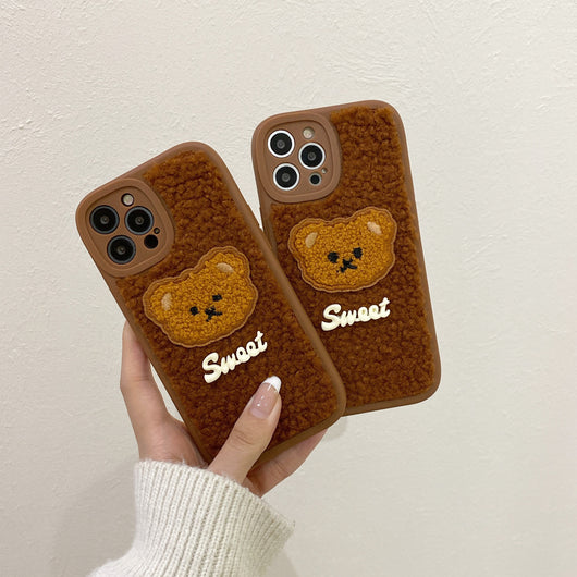 Funda de Celular Oso Peluche 3D Bordado Adorable - Image 8