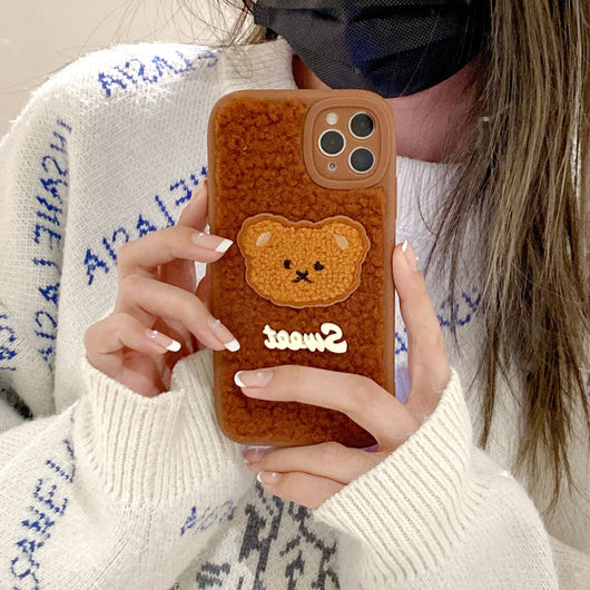 Funda de Celular Oso Peluche 3D Bordado Adorable - Image 9
