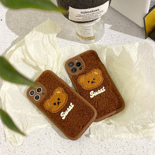 Funda de Celular Oso Peluche 3D Bordado Adorable - Image 11