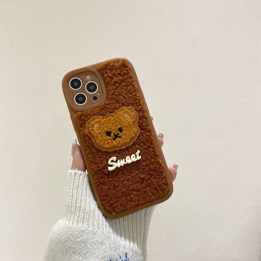 Funda de Celular Oso Peluche 3D Bordado Adorable - Image 14