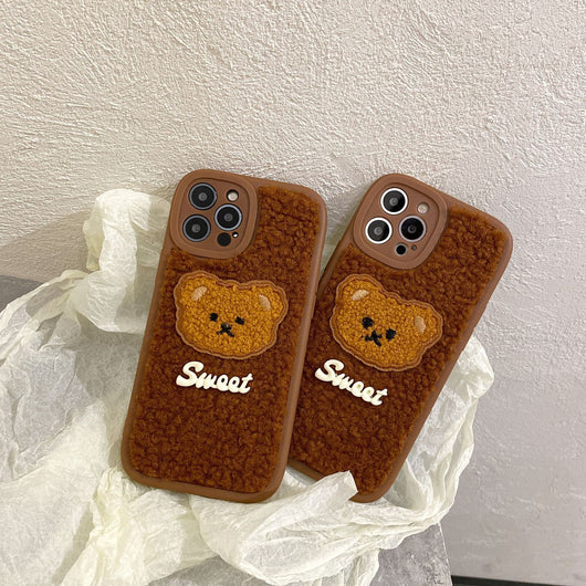 Funda de Celular Oso Peluche 3D Bordado Adorable - Image 15