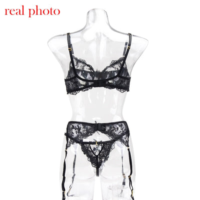 Conjunto de Lencería Sensual con Bordado Perspectiva de Tres Puntos - Image 14