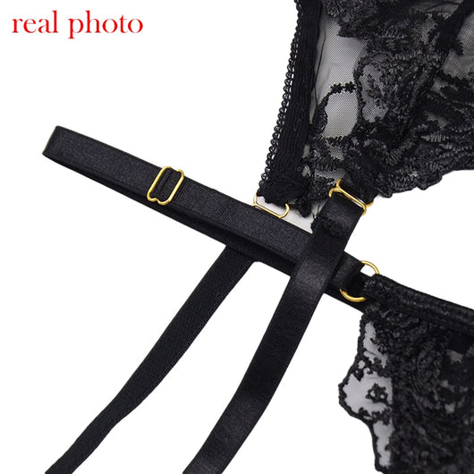 Conjunto de Lencería Sensual con Bordado Perspectiva de Tres Puntos - Image 18