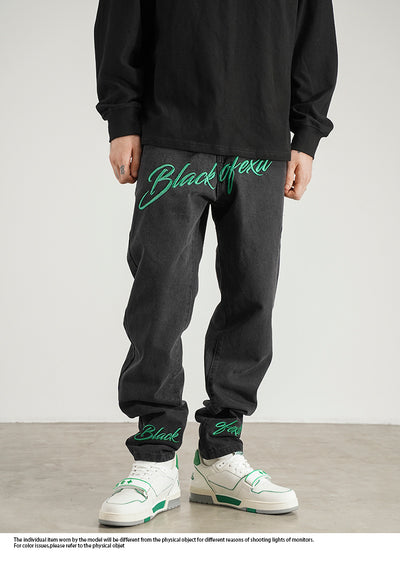 Jeans Skinny Fit con Bordado Retro Estilo Americano para Hombre - Image 6