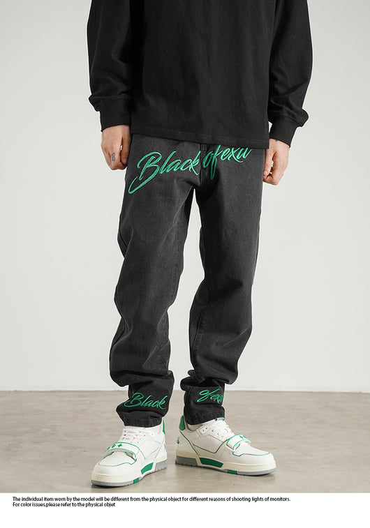 Jeans Skinny Fit con Bordado Retro Estilo Americano para Hombre - Image 6