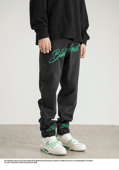 Jeans Skinny Fit con Bordado Retro Estilo Americano para Hombre - Image 10
