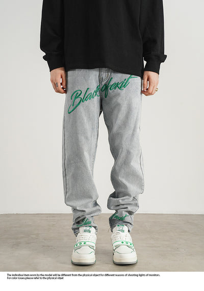 Jeans Skinny Fit con Bordado Retro Estilo Americano para Hombre - Image 14