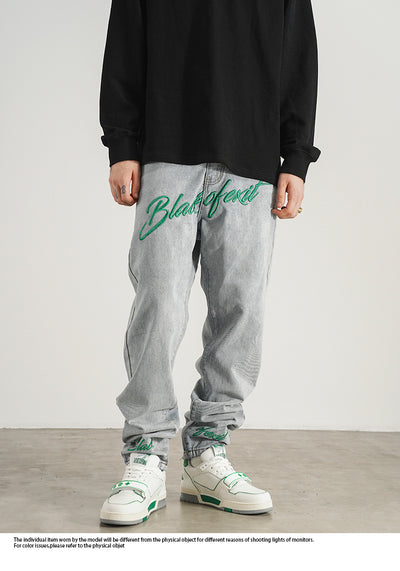 Jeans Skinny Fit con Bordado Retro Estilo Americano para Hombre - Image 15