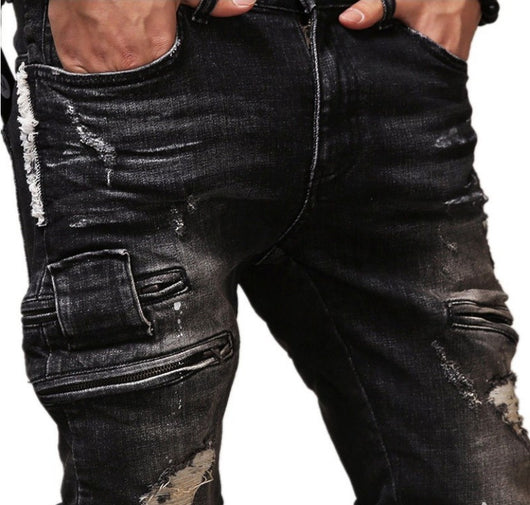 Pantalones Vaqueros Vintage Desgastados para Hombre - Image 4