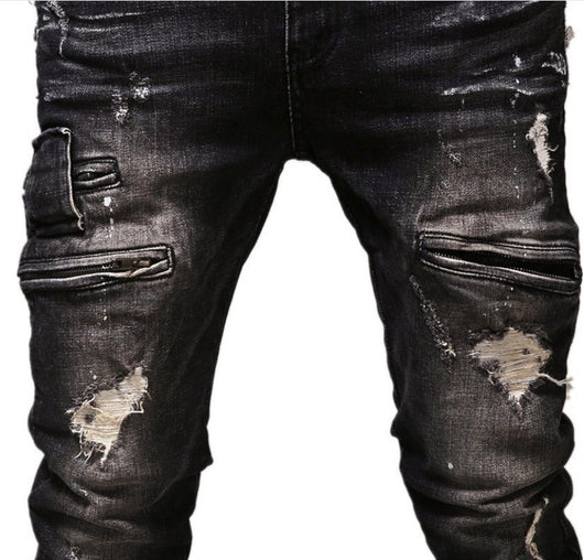 Pantalones Vaqueros Vintage Desgastados para Hombre - Image 6