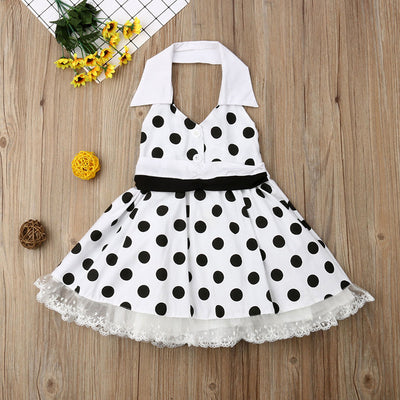 Vestido Princesa Niña con Lunares Blancos - Algodón Suave y Elegante - Image 6