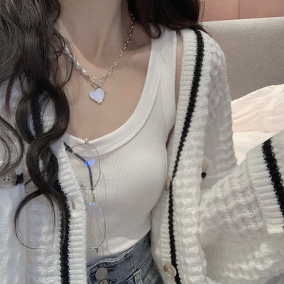 Cardigan Tejido Suelto Cuello en V para Mujer - Abrigo Slim Elegante - Image 10