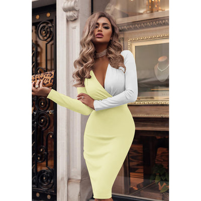 Falda Plisada Colorblock con Escote en V para Mujer - Image 23