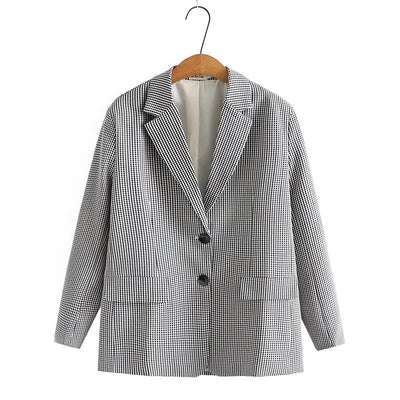 Blazer Cuadrille Retro Slim Fit Talla Grande para Mujer - Image 10