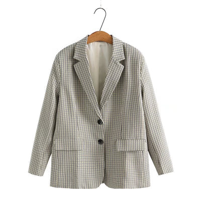 Blazer Cuadrille Retro Slim Fit Talla Grande para Mujer - Image 11